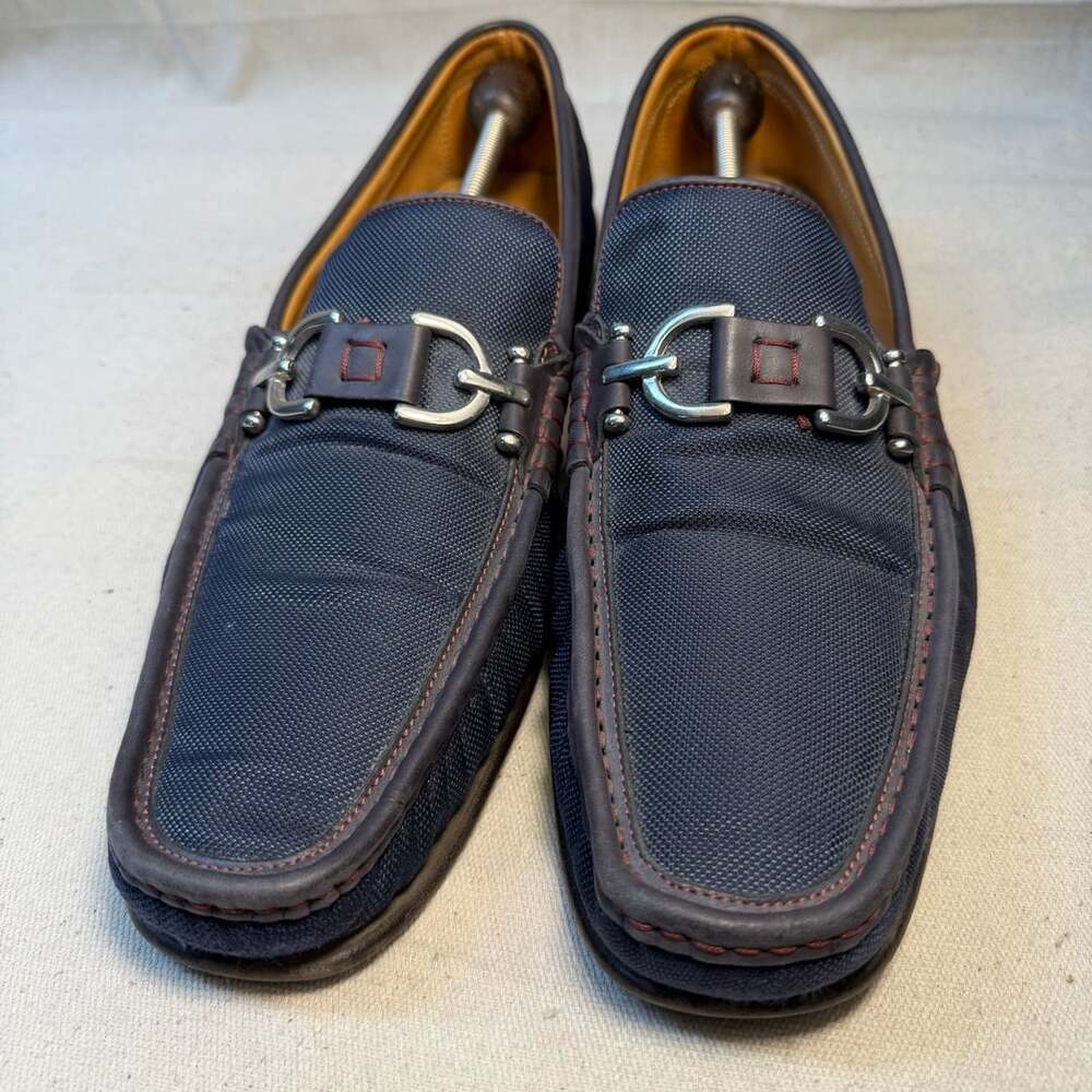 Donald Pliner Men's Dacio Nylon Stretch Slip-On Loafers Navy